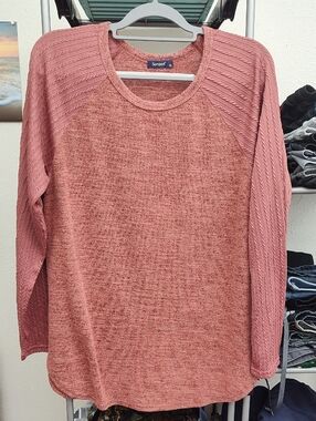 Sorrell Pink Crewneck Raglan Sweater